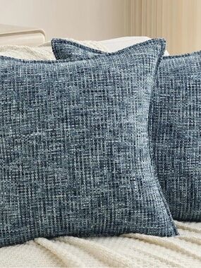 Coastal Blue Textured Accent Pillow - Unbranded